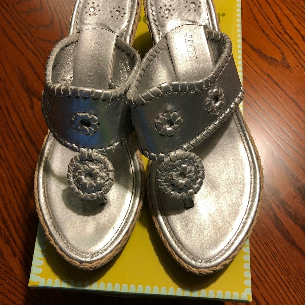 Jack Rogers Marabella Silver Espadrille size 9 1/2